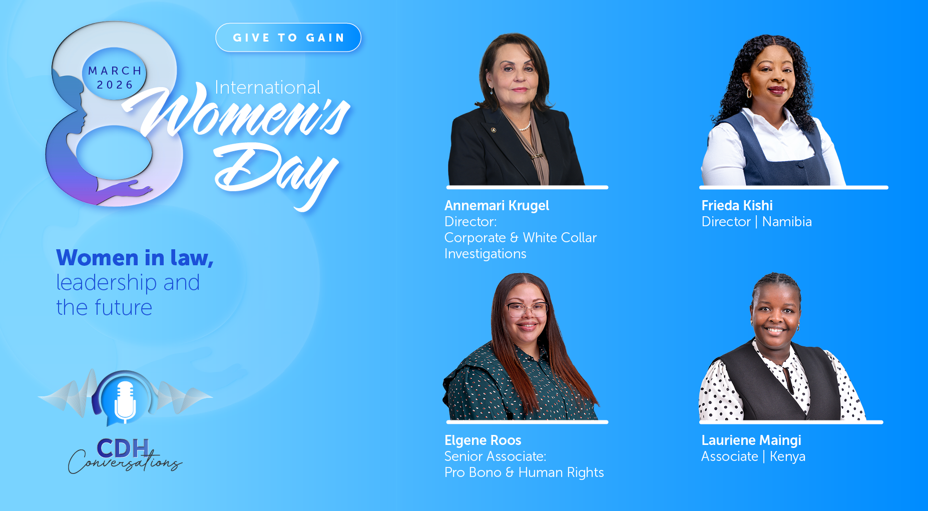 International Women’s Day 2026 | Give to Gain – Women in law, leadership and the future